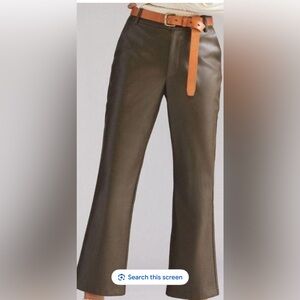 Avec Les Filles Olive Green Vegan Cropped Flare Pant Size M